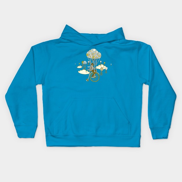 Bicycle Race Kids Hoodie by valorandvellum